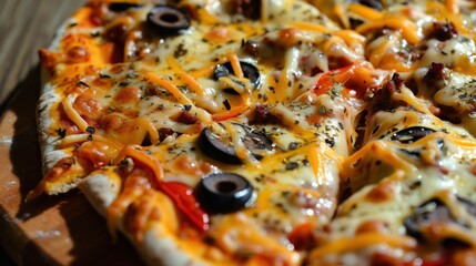 Pizza. Pizza Mushroom, Classic Pizza with Tomato Sauce, Mozzarella Cheese, and Fresh Mushrooms, Flavorful Pizza Isolated on a Background with Copy Space.