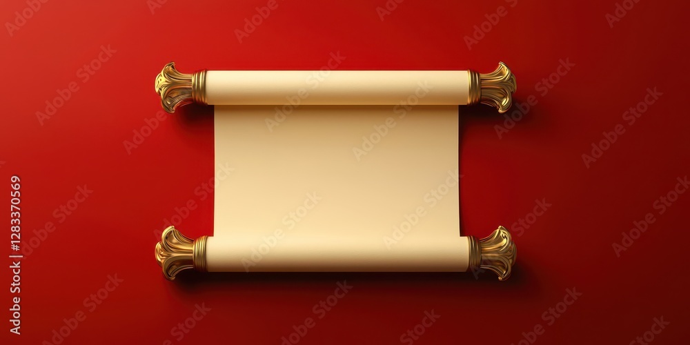 Poster scroll with a blank piece of paper on it