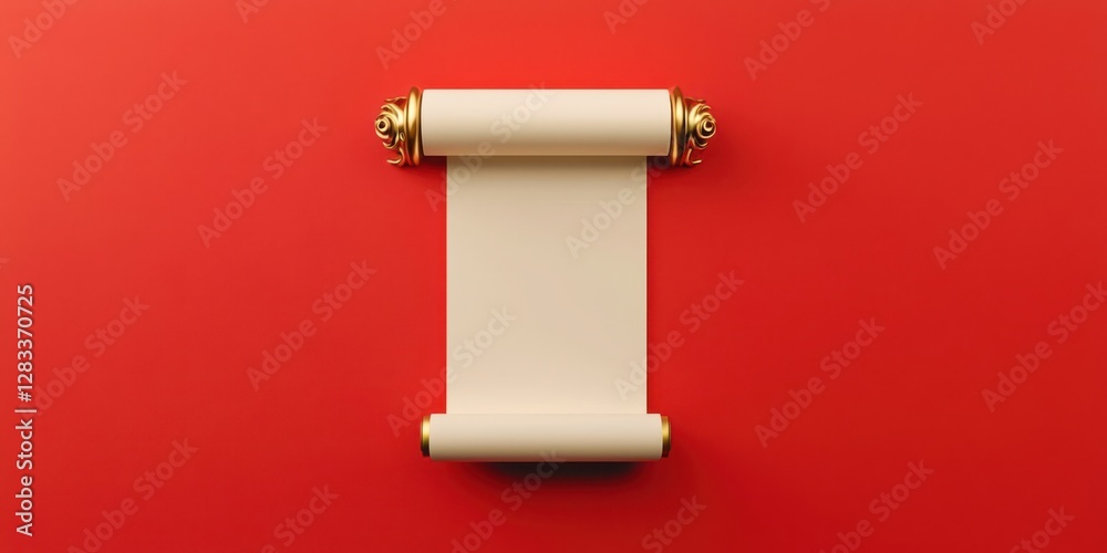 Poster scroll with a blank piece of paper on it