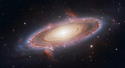 Fototapeta premium Spectacular Spiral Galaxy View in Deep Space with Nebulae and Stars
