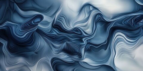 Obraz premium A background of swirling blue and grey wavy patterns, creating an abstract design with fluid shapes and a sense of movement