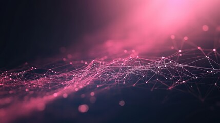 A pink and blue background with a lot of lines and dots