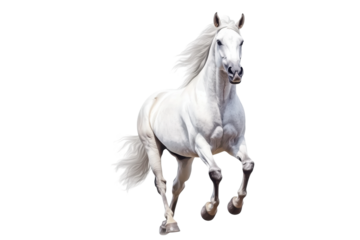 Majestic horse running with powerful strides, cut out