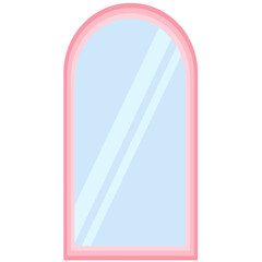 Pink Arch Mirror Illustration – Cute & Chic Minimalist Decor