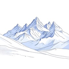 Winter Mountain Range Illustration