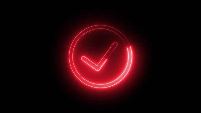 neon icon tick mark 4k