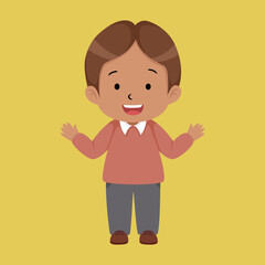 Kids cute design character vector suitable for children book