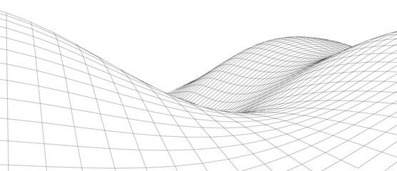 Vector grid. Perspective tile of lines. Detailed vector illustration.