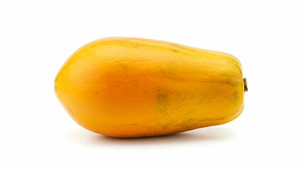 Whole ripe papaya on white background