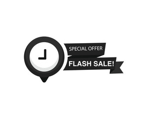 Flash sales shopping promotional labels icon. Sale countdown badges. Sale timer banner. Last day, last hour and last minute offer.