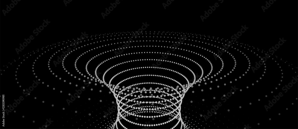 Poster abstract tunnel. 3d wormhole or vortex. grid. vector illustration