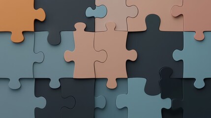 Fototapeta premium Colorful Puzzle Pieces Background for Creative Design Projects