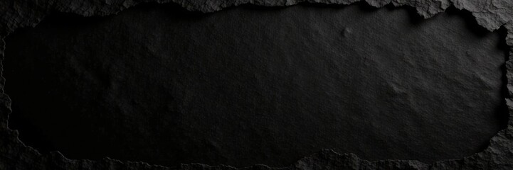 Fototapeta premium Distressed black paper texture with subtle torn edges , old, classic, distressed