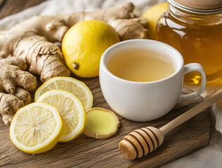 tea with lemon and ginger honey