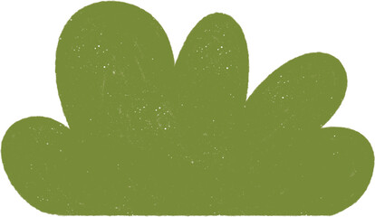 A simple green bush illustration in a flat and minimalistic style. Perfect for nature and landscape designs.
