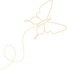 Butterfly with Dotted Line