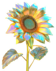 Fototapeta premium PNG Sunflower sunflower holographic art.