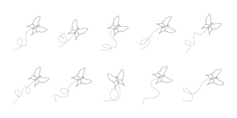 Butterfly with Dotted Line