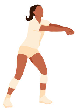 Black Woman Playing Volleyball &ndash; African American Female Hitting the Ball