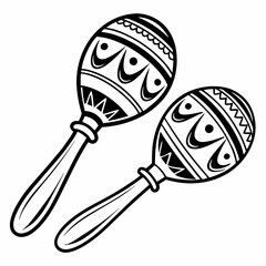 maracas silhouette vector illustration