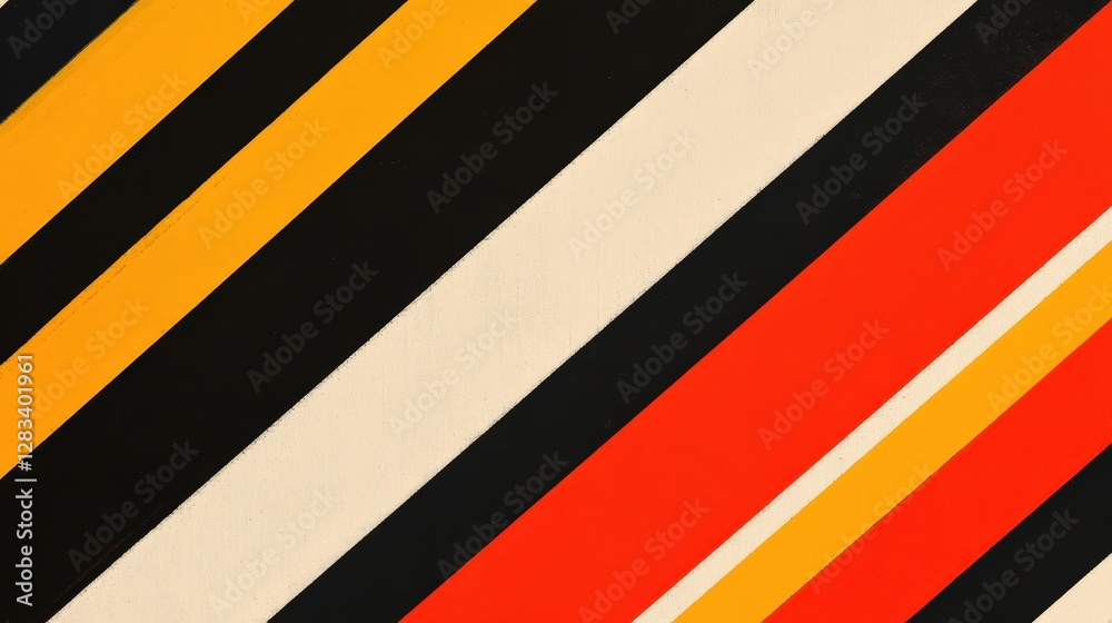 Poster a striped pattern with bold contrasting colors arranged in diagonal lines, creating an eye-catching 