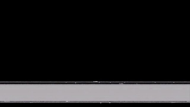 VHS Noise Line at the Bottom, Tape Defects and Degradation, Horizontal Glitch Lines, Lo-Fi Glitch Aesthetic, on a transparent background
