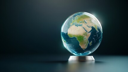 Detailed Globe Displaying Earth with Bright Background and Light