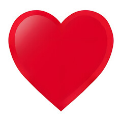 Red Glossy 3D Heart Design - Bright Shiny Valentine's Day Love Symbol Vector