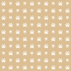 Cute seamless pattern with paw prints. Animal background. Dog or cat paw seamless pattern vector doodle abstract. Animal footprint background for fabric, texture, and wallpaper.