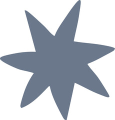 
Star decorative element, flat illustration, in vintage color isolated on white background.