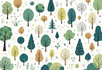 seamless pattern with trees
