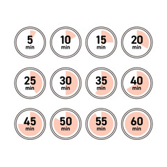 シンプルな5分刻みの時計素材セット