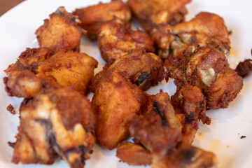 Deliciously crispy fried chicken pieces.