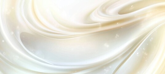 White cream texture swirling with bubbles creating elegant pattern