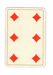 Obraz premium An antique diamonds playing card on a white background.