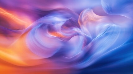 Fototapeta premium A swirling blend of vibrant colors, including deep blues, purples, and pinks, creating a soft, fluid movement across the canvas