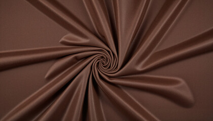Elegant Mocha Mousse silk fabric in extreme close-up, showcasing intricate weave and luster