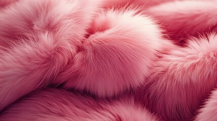Plush fur transitioning from burgundy to rose pink, artistically arranged in smooth organic folds, fine strands in sharp focus, glowing under warm, soft light, photorealistic texture,