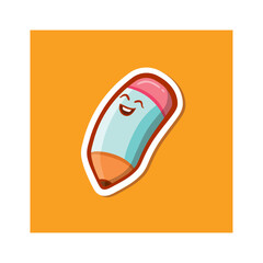 Cute fun pencil illustration character sticker