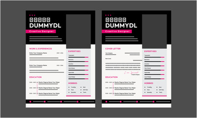 Resume CV. Professional modern and minimal resume CV, Clean and modern resume portfolio CV template
