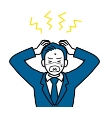 頭を抱えるビジネスマンのイラスト