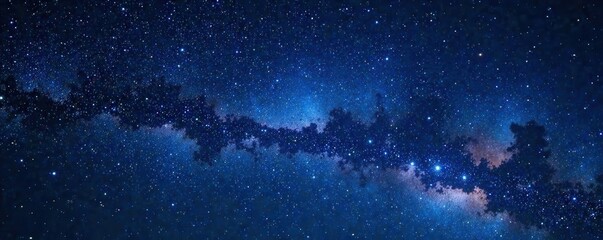 Naklejka premium Celestial night sky with twinkling stars and constellations on dark space background , dark sky, starry night