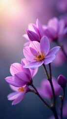 Fototapeta premium Soft focus on an abstract purple floral background, hues, blooming, delicate