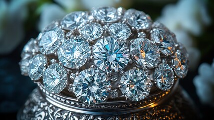 Obraz premium Ornate Diamond-studded Jewelry Box Lid