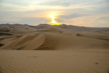 Desert sunset at Ica Peru