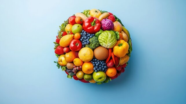 World Vegan Day concept: globe made of fruits and vegetables symbolizing veganism.