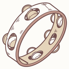 Tambourine silhouette vector illustration