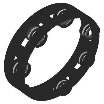 black tambourine musical instrument clip art preview