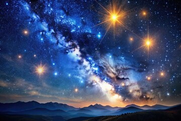 Fototapeta premium A breathtaking panoramic view of a starry night sky with many twinkling stars, photography, cosmic