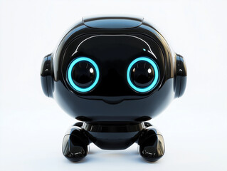 A towering AI-powered mech suit with glowing cybernetic joints, standing in a dark sci-fi environment,